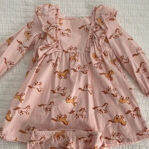 Tucker and Tate Pink Horse Dress with diaper cover